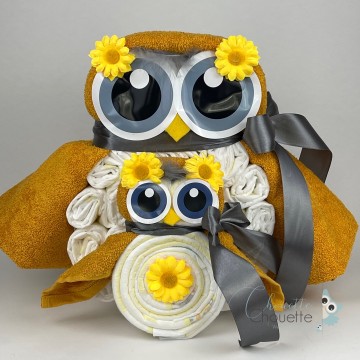 Luieruil kraamcadeau uil oker